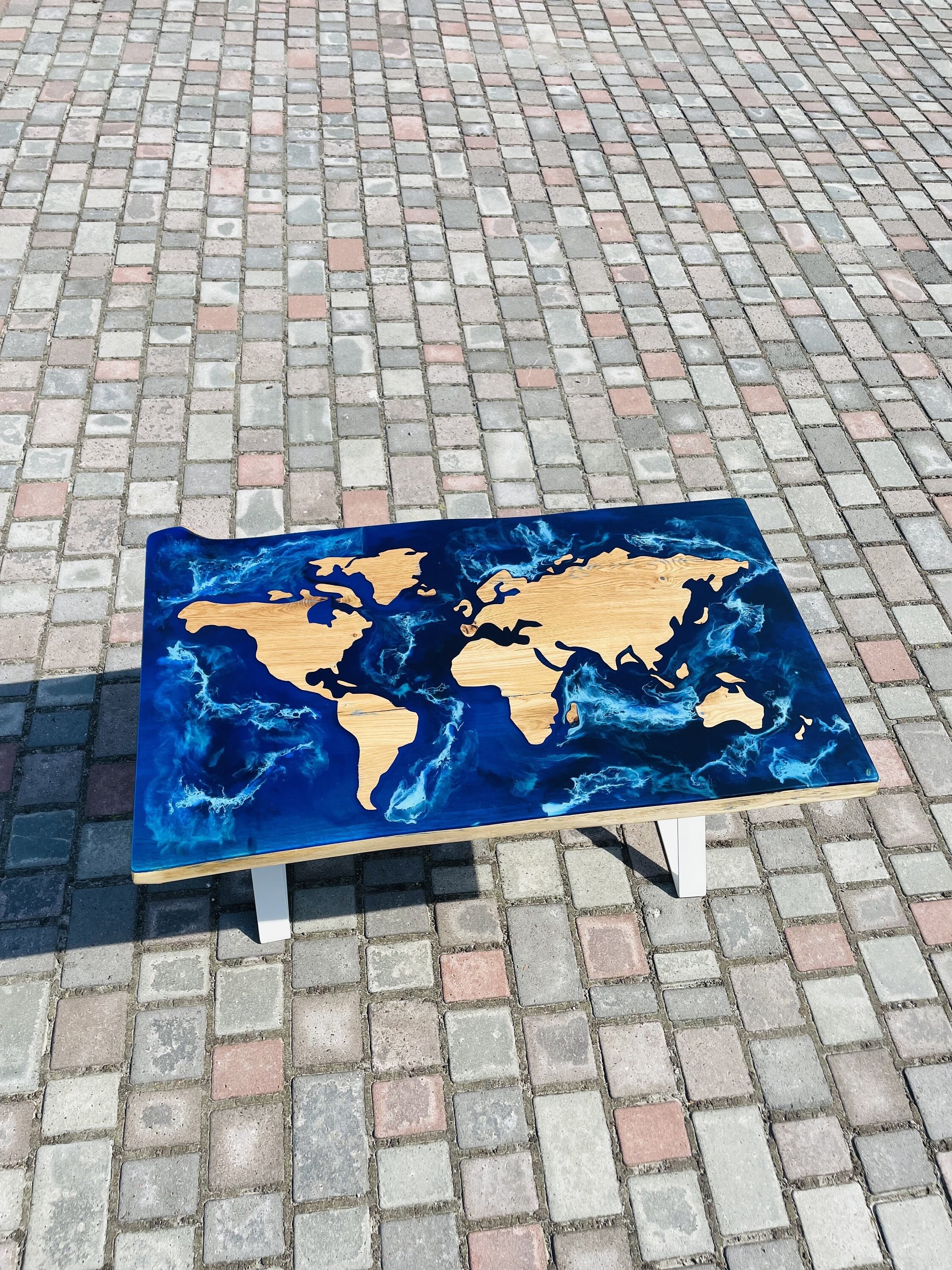World Map Table Etsy