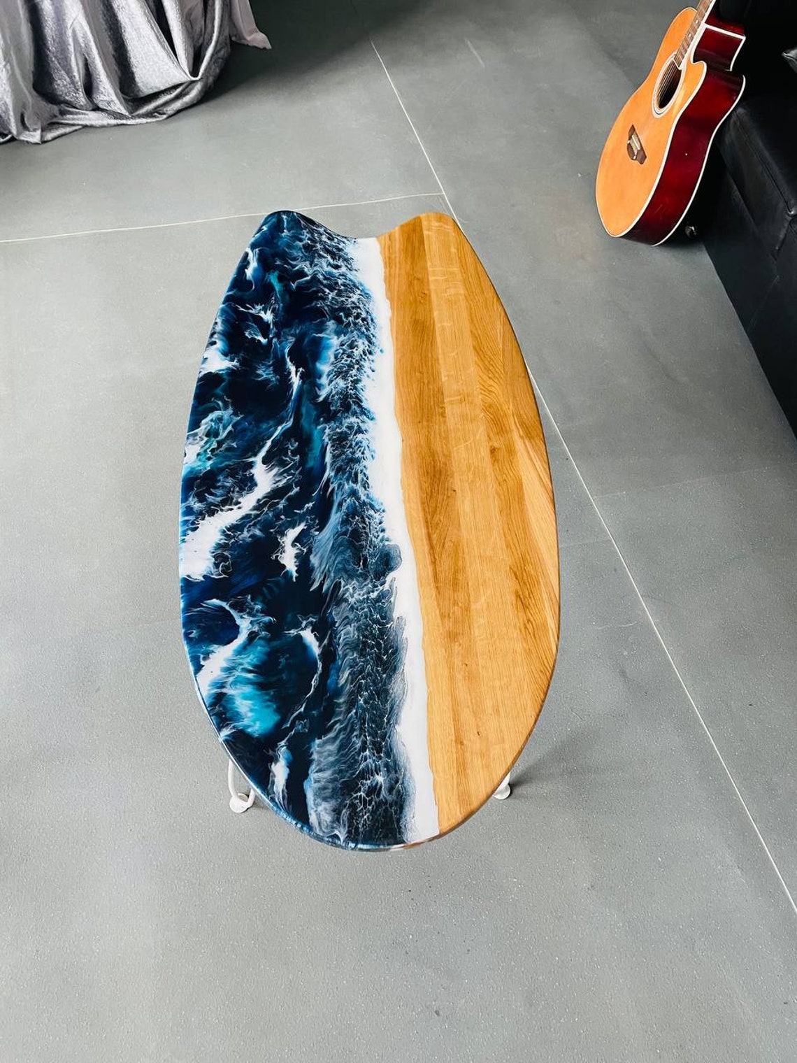 Surfboard With Epoxy Resin Ocean Waves Surfboard Wall Decor Etsy