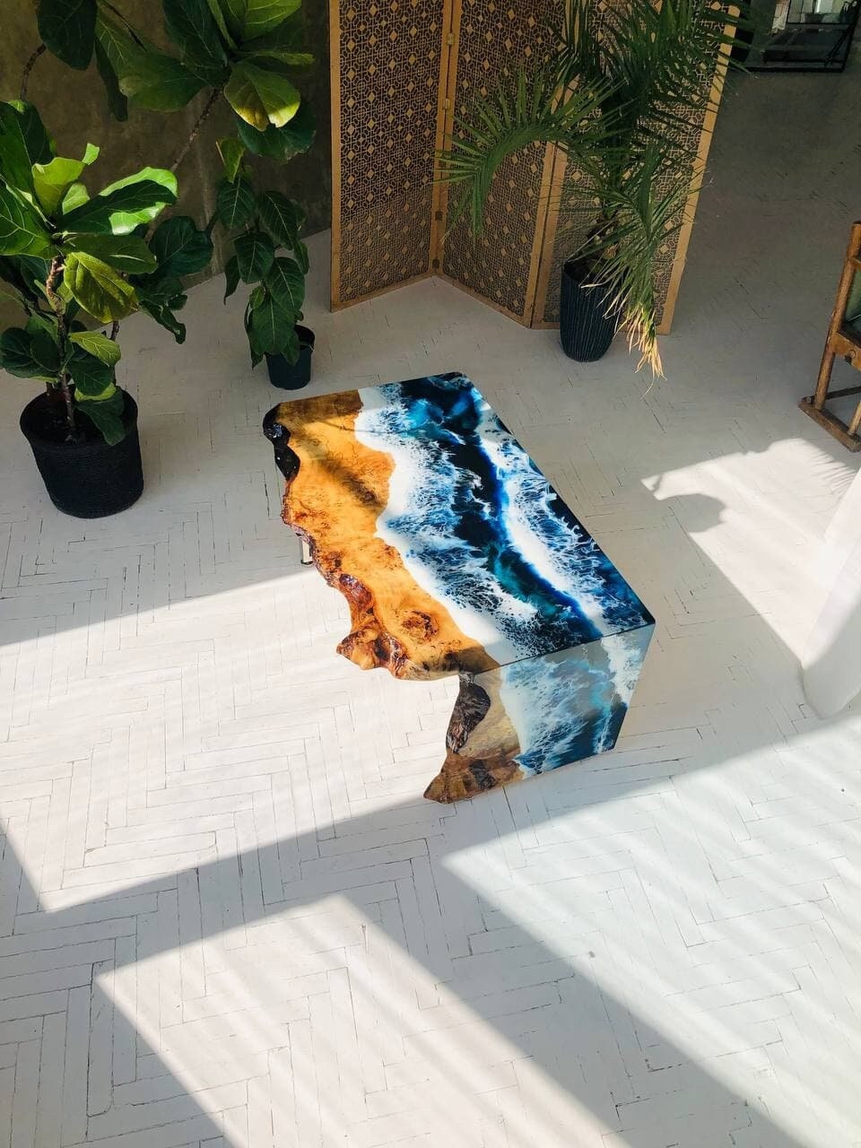 Epoxy Resin Coffee Table Ocean Coffee Table Custom Etsy