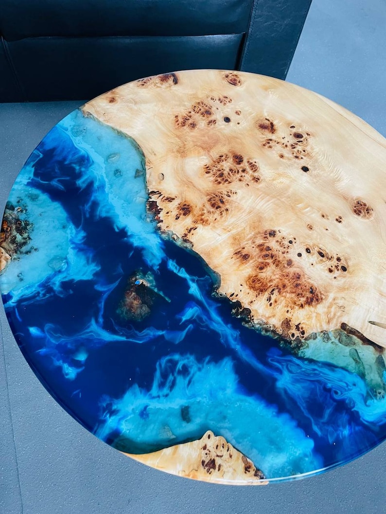 Epoxy River Coffee Table Round Resin Coffee Table Modern Etsy