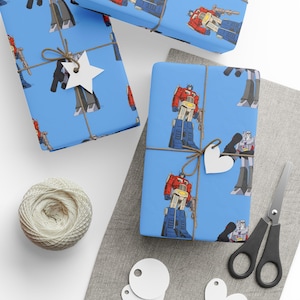 Zabawny papier do pakowania Transformers, kolorowe opakowanie na prezenty, spersonalizowany papier do pakowania prezentów, opakowanie urodzinowe, opakowanie świąteczne