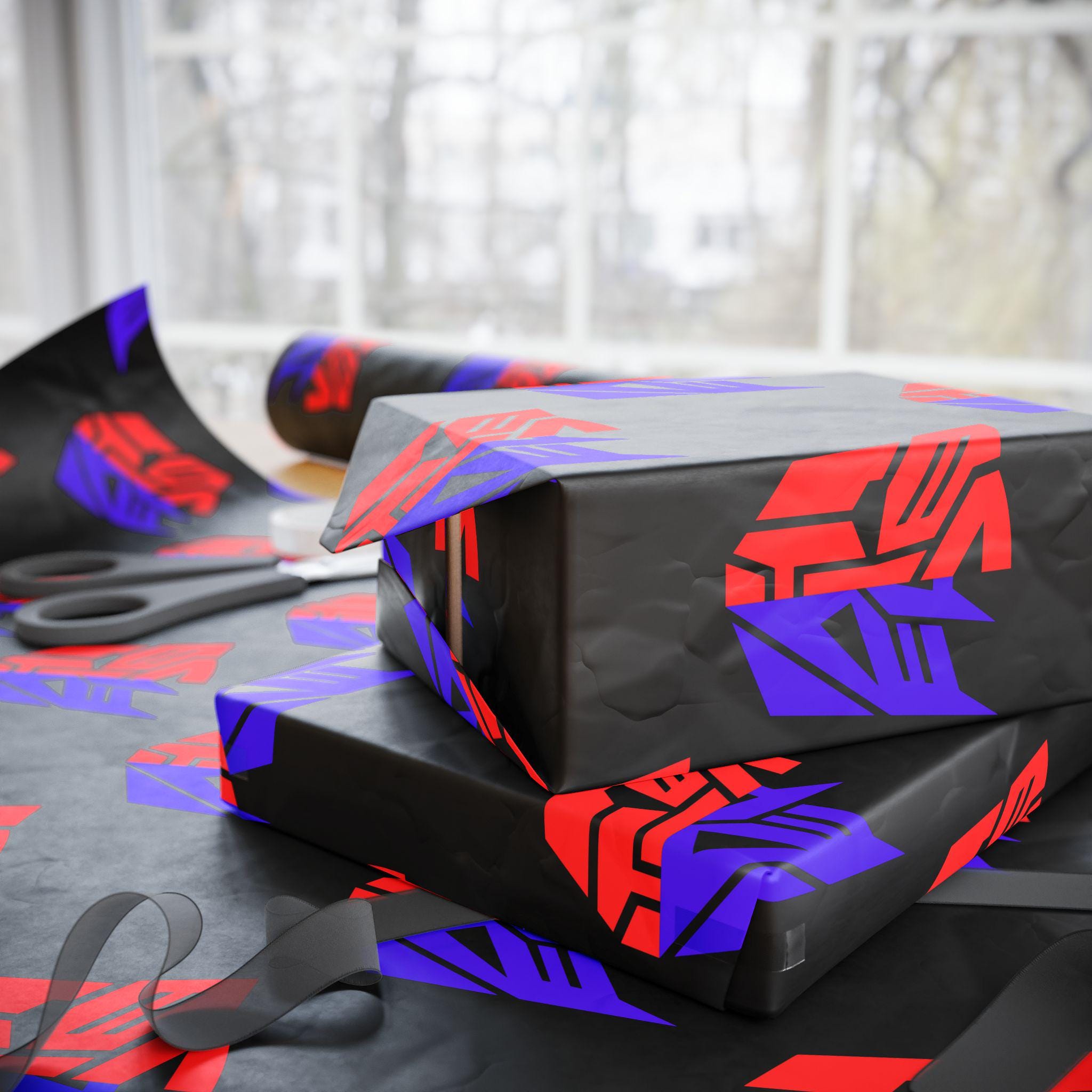 Transformers Wrapping Fun Transformers Wrapping Paper, Decepticons, Autobots, Black, Colorful ...