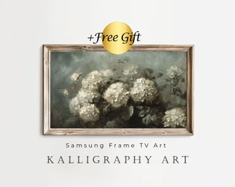 Frame TV Art Flower- Hydrangea TV Art, Vintage Painting, Digital Download