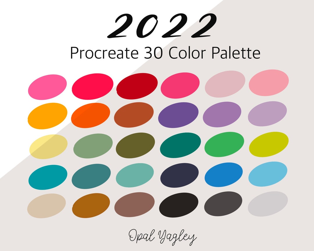 2022 Procreate Trendy Color Palette trendy Color for New Year 2022