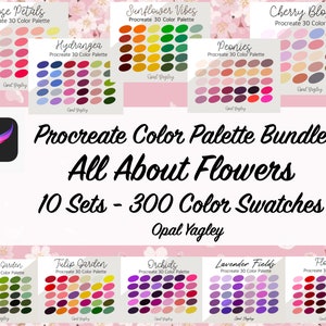 All About Flowers Procreate Color Palette / 300 Floral Colors Bundle / Digital Flower Coloring / Spring Bundle /Procreate Pallets on iPad