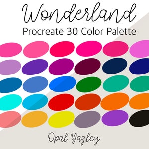 Wunderland/ 30 Farbpalette für Procreate/ Bright & Fun Farbpalette/ Digitale Farbmuster/ iPad/ Instant Download