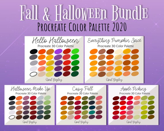 150 Fall Autumn Halloween Procreate Color Palette Bundle/ Digital Color Swatches/ Procreate Tool/ iPad / Instant Download