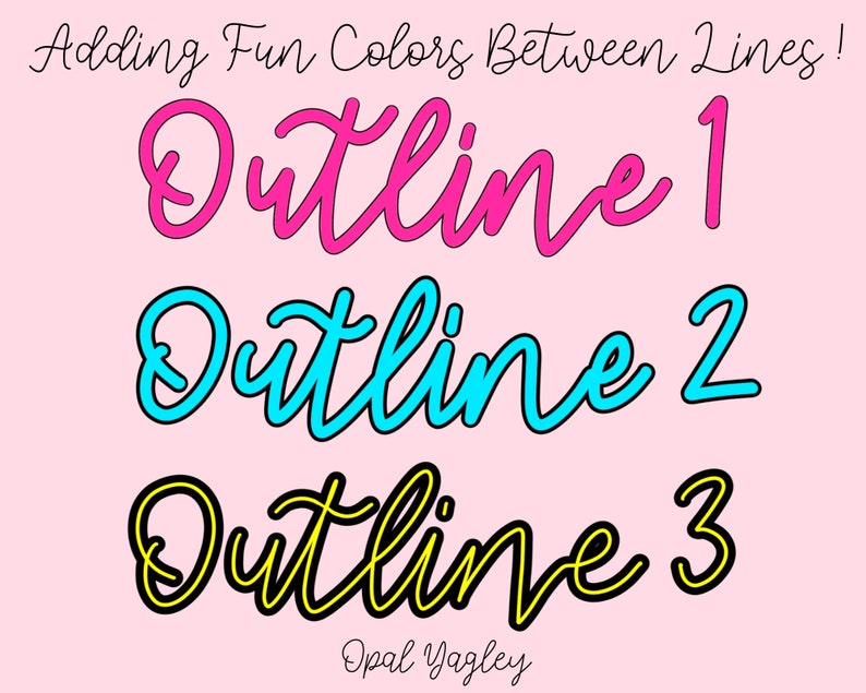 3 Outline Procreate Brushes Mono Outline Lettering Brush 3 | Etsy