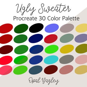 Ugly Sweater/ Christmas Color Palette/ 30 Color Palette for Procreate/ Digital Color Swatches/ iPad App/ Instant Download