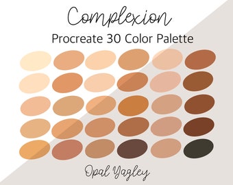 Complexion/ Skin Tone/ 30 Procreate Color Palette / Digital Color Swatches/ Procreate Tool/ iPad App/ Instant Download