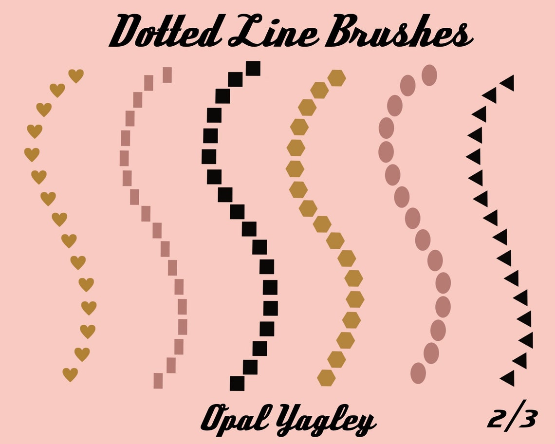Procreate Brushes / 18 Dotted Lines, Dashed Lines, Scissor Cut / Simple
