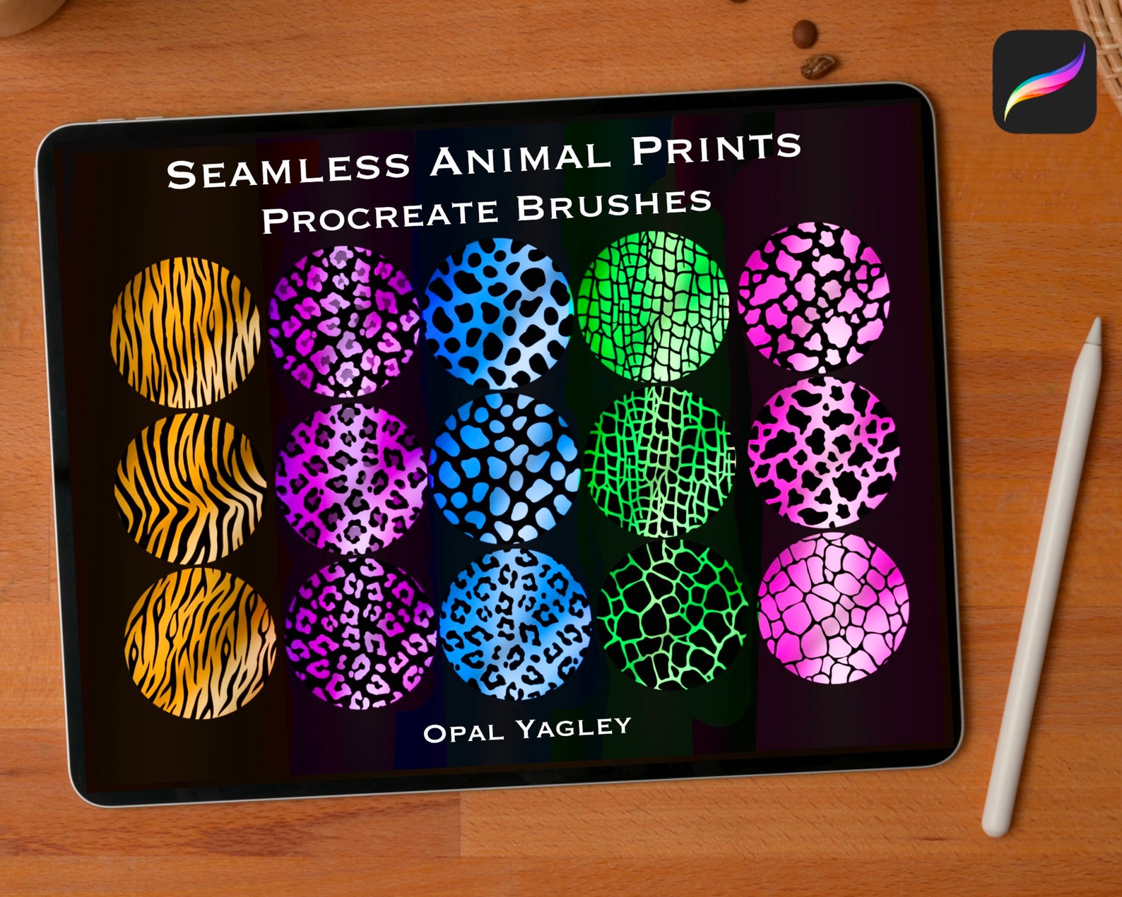 15 Animal Skins Seamless Procreate Brushes / Safari Animal Skin Pattern ...