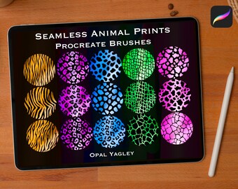 15 Animal Skins Seamless Procreate Brushes / Safari Animal Skin Pattern  Brushes / Leopard Cheetah Zebra Procreate Fashion Design Brush Set