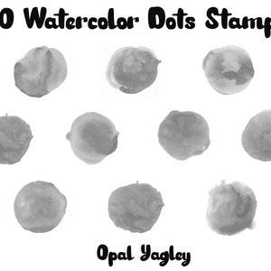 Watercolor Dots Brush Stamps for Procreate/ Watercolour Brush Set/ Polka Dot Design/ Procreate Tool / Instant Download zdjęcie 2