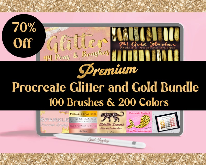 Glitter & Gold Procreate Brushes and Procreate Color Palette - Etsy