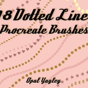 Procreate Brushes / 18 Dotted Lines, Dashed Lines, Scissor Cut / Simple Pattern / Procreate Tool/ iPad / Instant Download