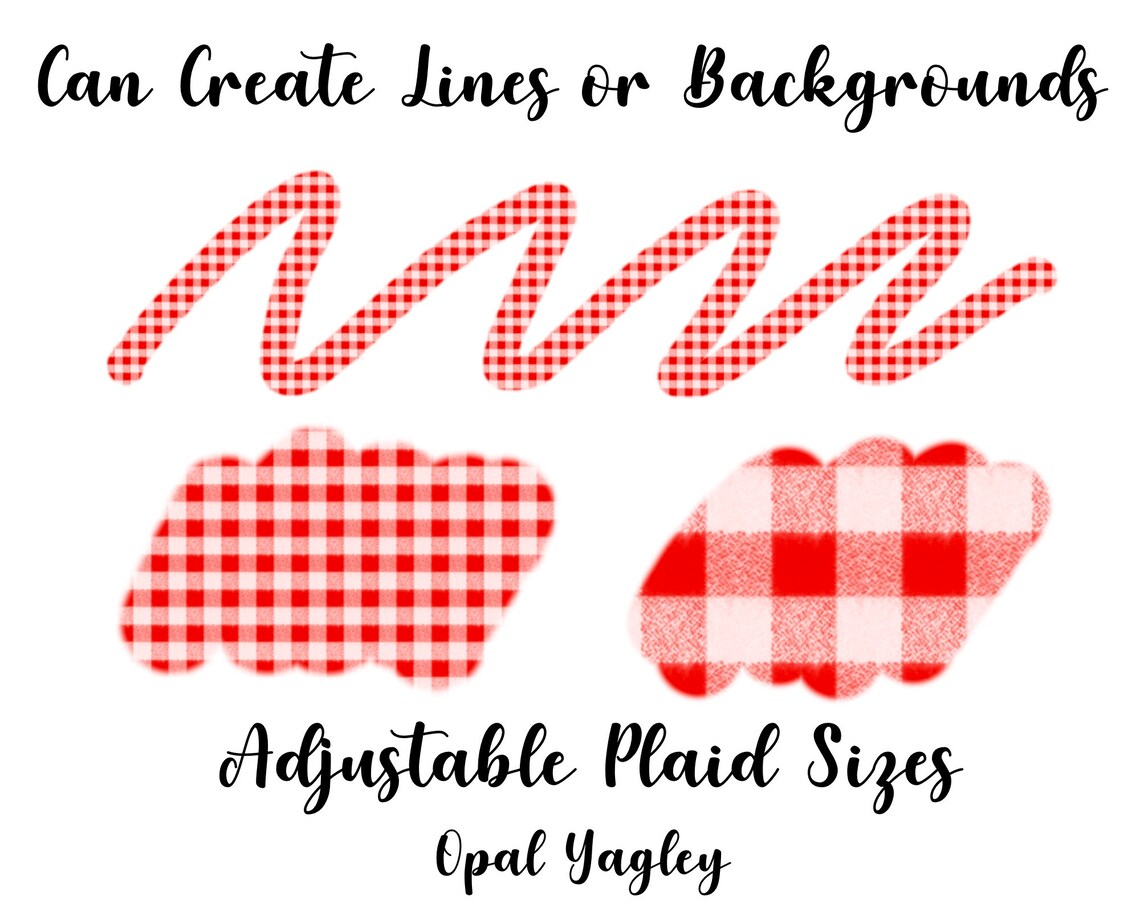 Seamless Plaid Pattern Procreate Brushes / Fabric Textures / Textile