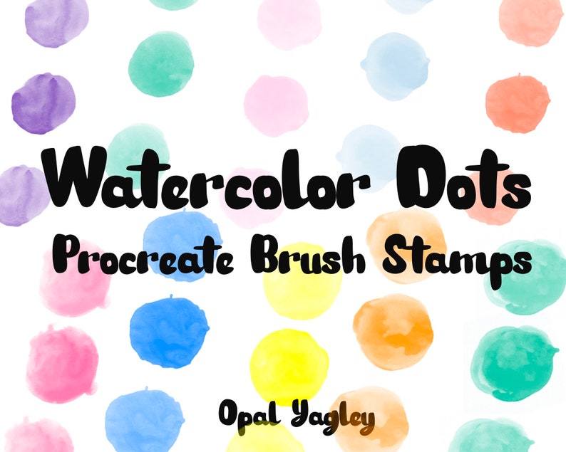 Watercolor Dots Brush Stamps for Procreate/ Watercolour Brush Set/ Polka Dot Design/ Procreate Tool / Instant Download zdjęcie 1