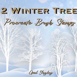 Winter Tree Brush Procreate / Leafless Tree Stamps/ Fall Tree Procreate Brushes / Silhouette Tree Stamps / iPad App