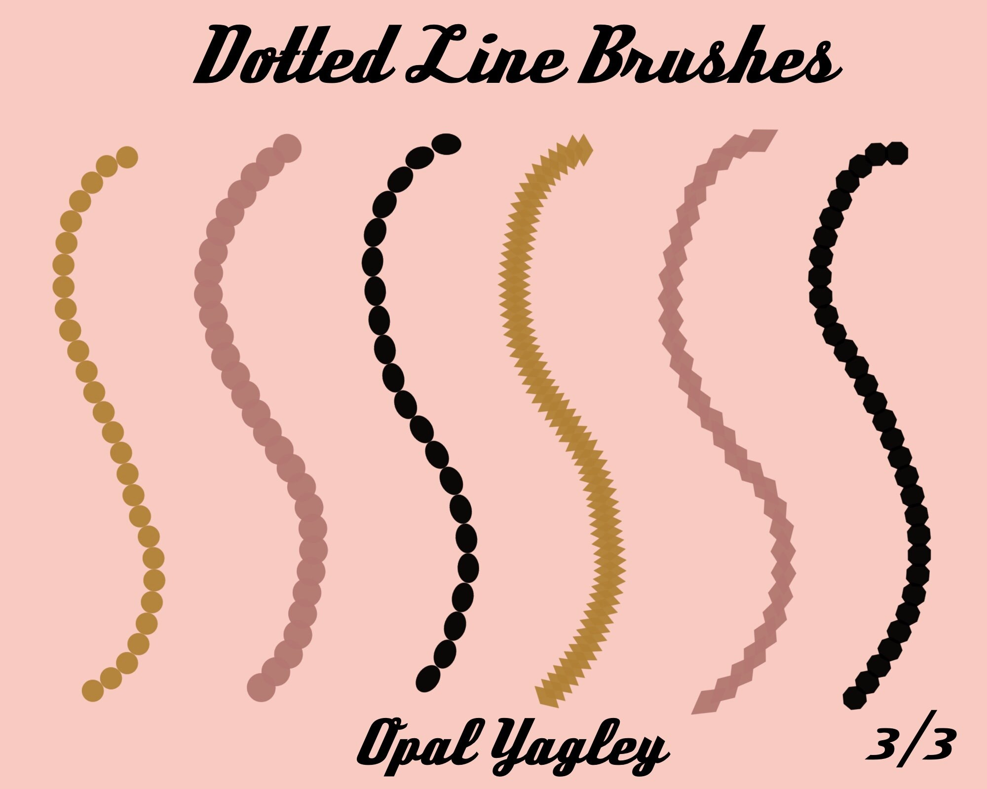 Procreate Brushes / 18 Dotted Lines, Dashed Lines, Scissor Cut / Simple