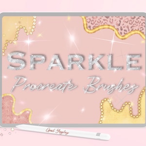 23 pennelli Glitter e Sparkle Procreate con 30 tavolozze di colori Metallic & Sparkle /Procreate App /iPad/ Download istantaneo