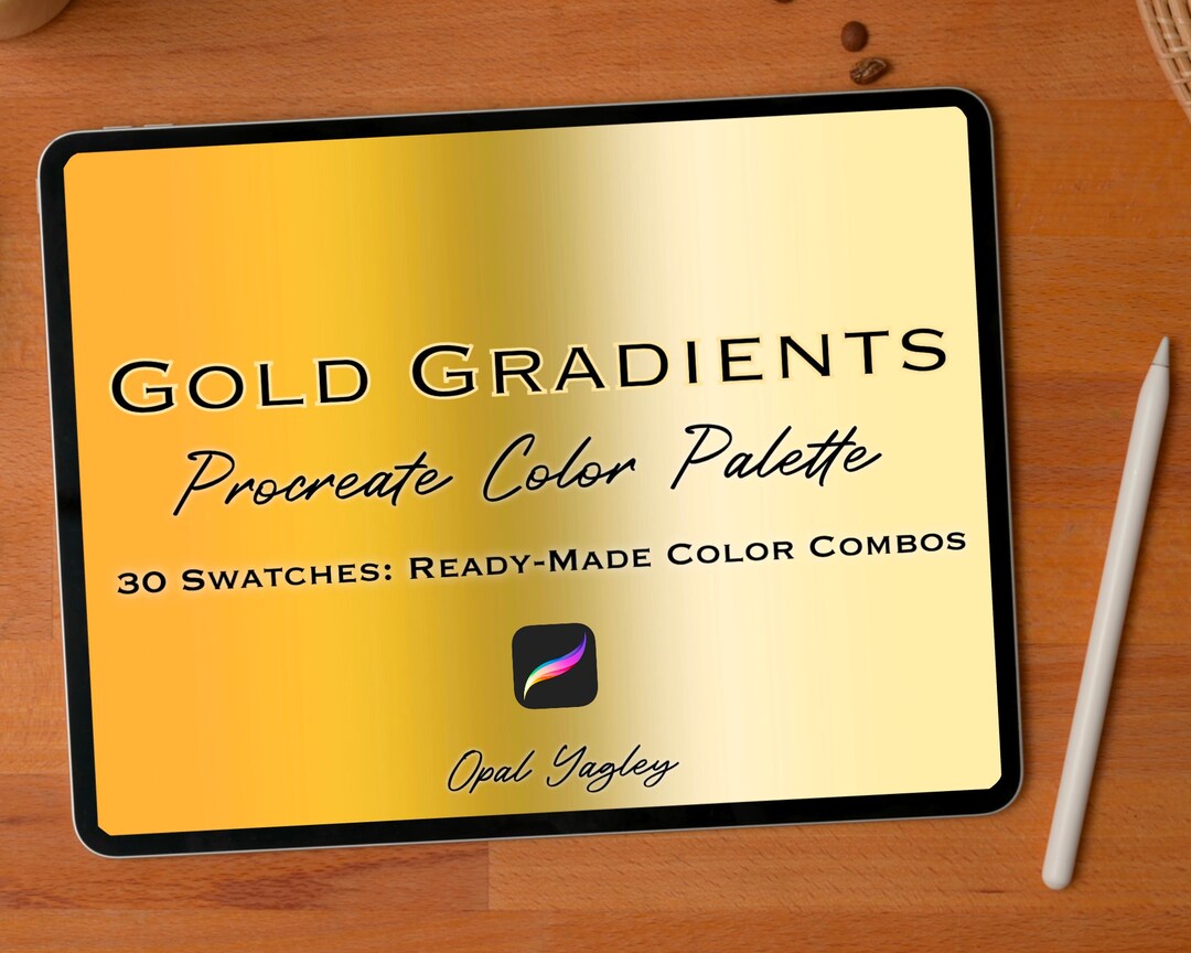 Gold Gradient Procreate Color Palette / Procreate Metallic Colors / Metallic Gradients