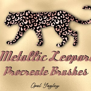Metallic Leopard Procreate Brushes / Animal Print Procreate Pattern Brush / 4 Leopard Prints Procreate / Instant Download