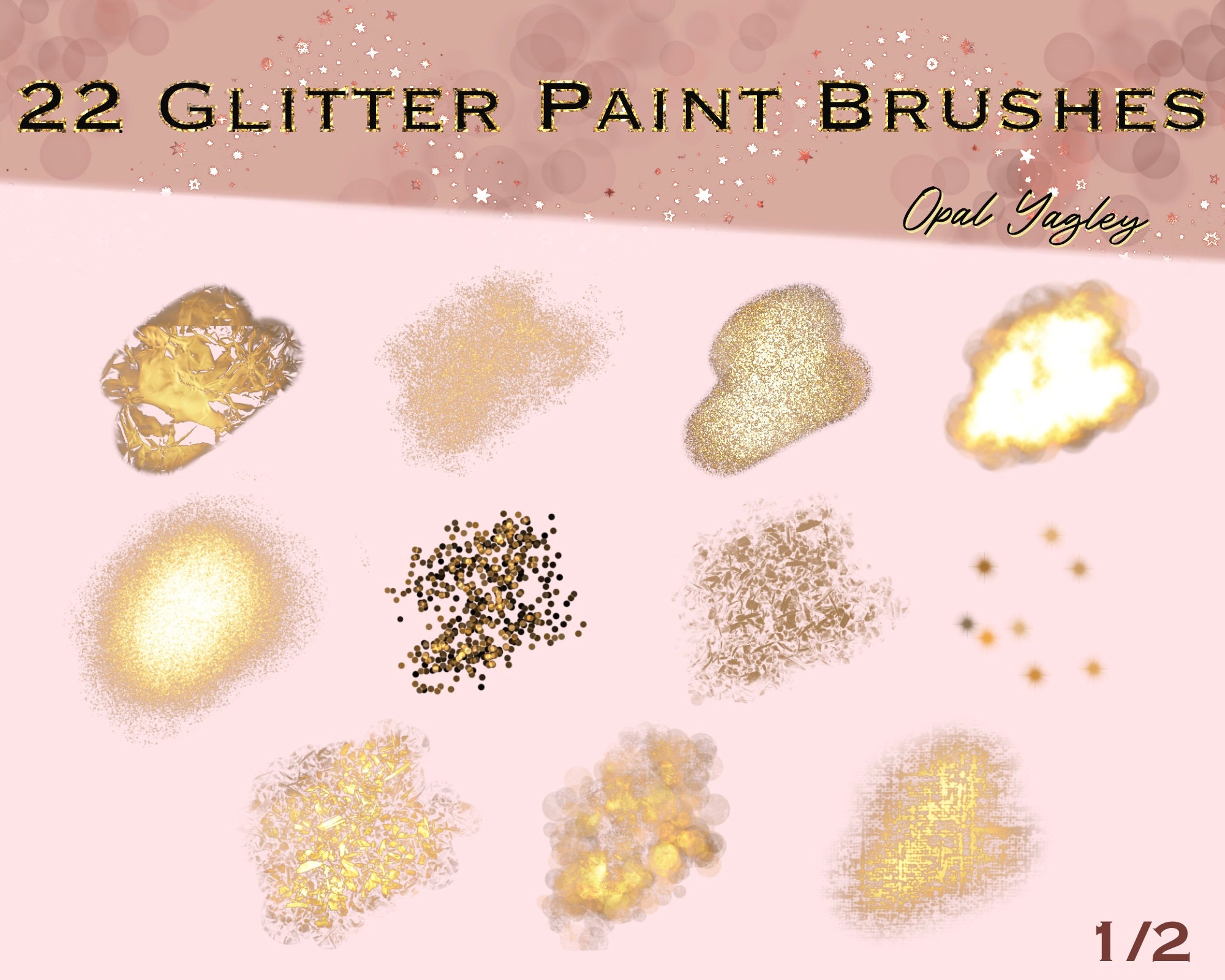 44 Glitter Brushes Procreate / 22 Paint Brushes & 22 Pens Etsy