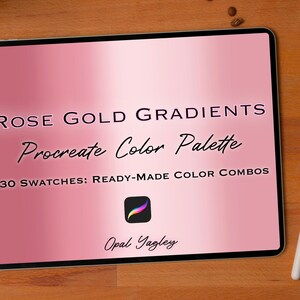 Rose Gold Gradient Procreate Color Palette / Procreate Metallic Colors / Metallic Gradient / Procreate Rose Gold Swatches / Instant Download