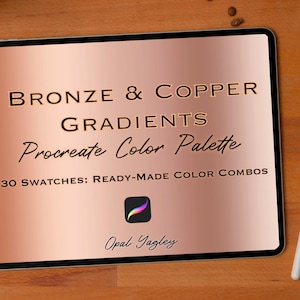 Bronze & Copper Procreate Color Palette / Procreate Metallic Color for Gradients / Metal Color Swatches / Instant Download / Art on iPad