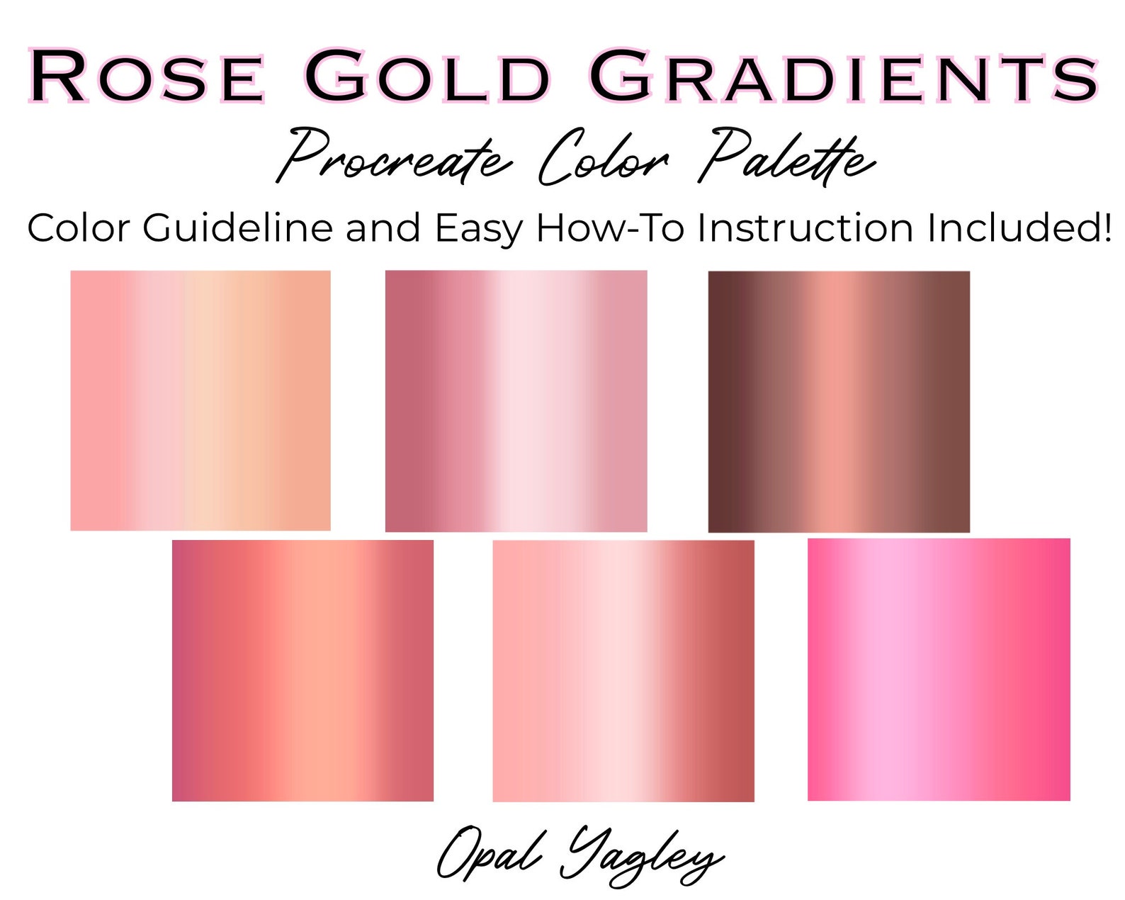 Rose Gold Gradient Procreate Color Palette / Procreate Etsy