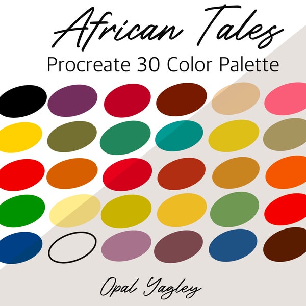 African Tales/ 30 Procreate Color Palette / Africa Digital Color Swatches/ Procreate Tool/ iPad App/ Instant Download