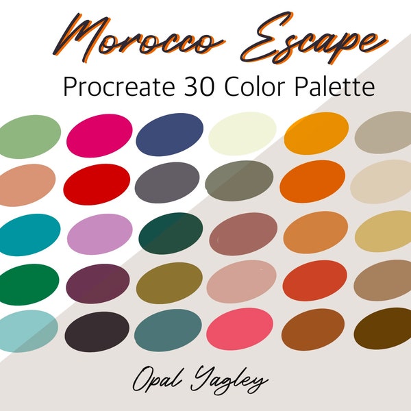 Morocco Escape / 30 Procreate Color Palette / Digital Color Swatches/ Procreate Tool/ iPad App/ Instant Download