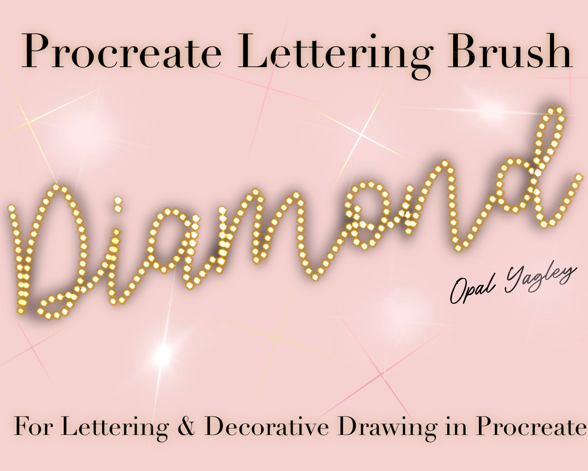 Pincel Procreate Diamond Lettering – Pincel de caligrafía con brillo y destellos para iPad