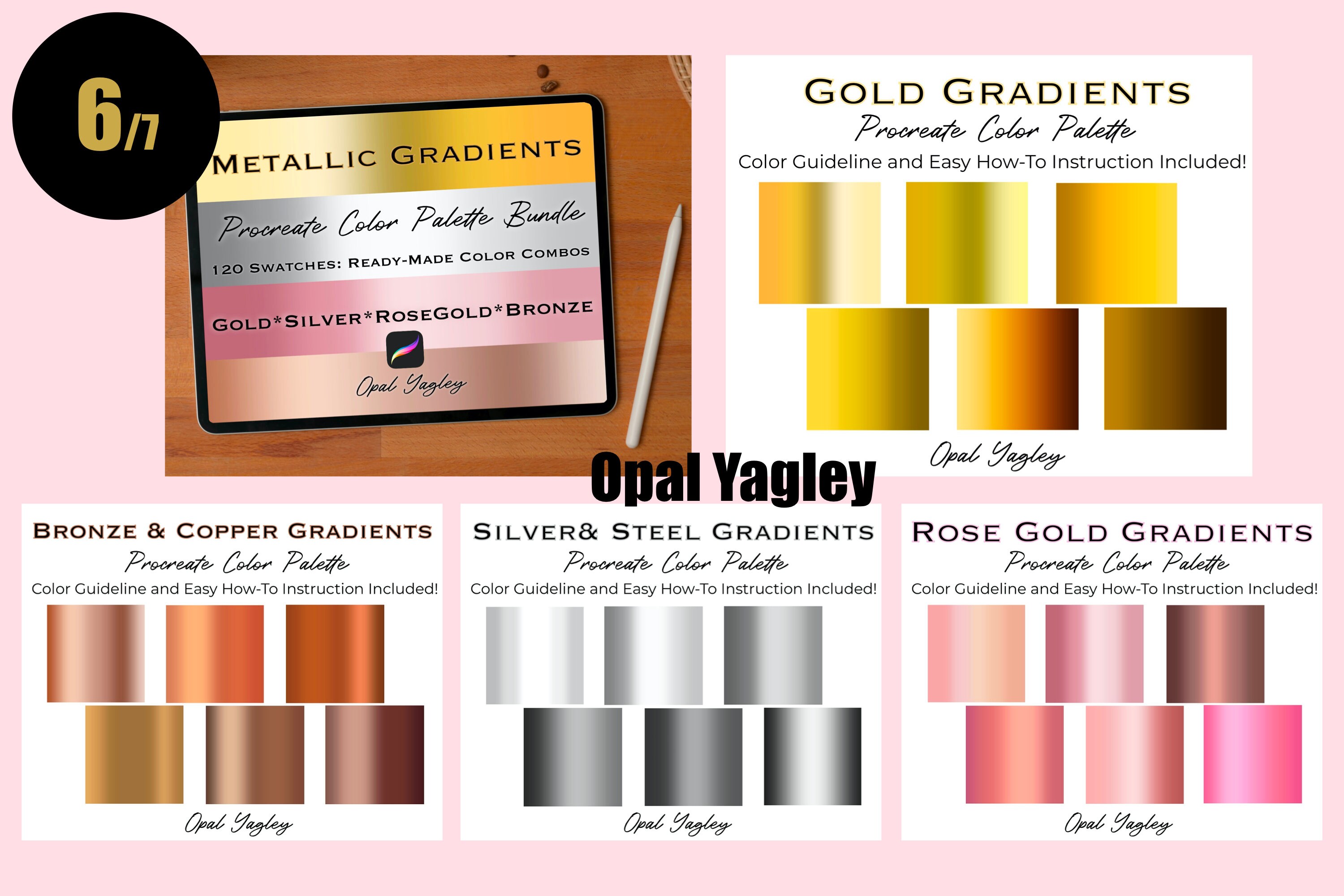 Glitter & Gold Procreate Brushes and Procreate Color Palette - Etsy