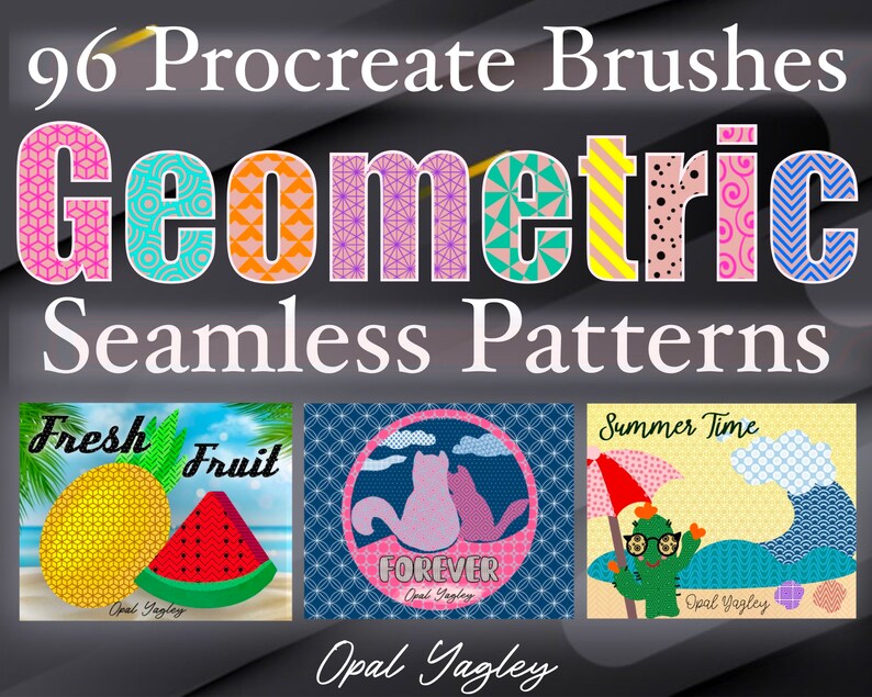 96 Procreate Geometric Pattern Brushes / Procreate Seamless Etsy