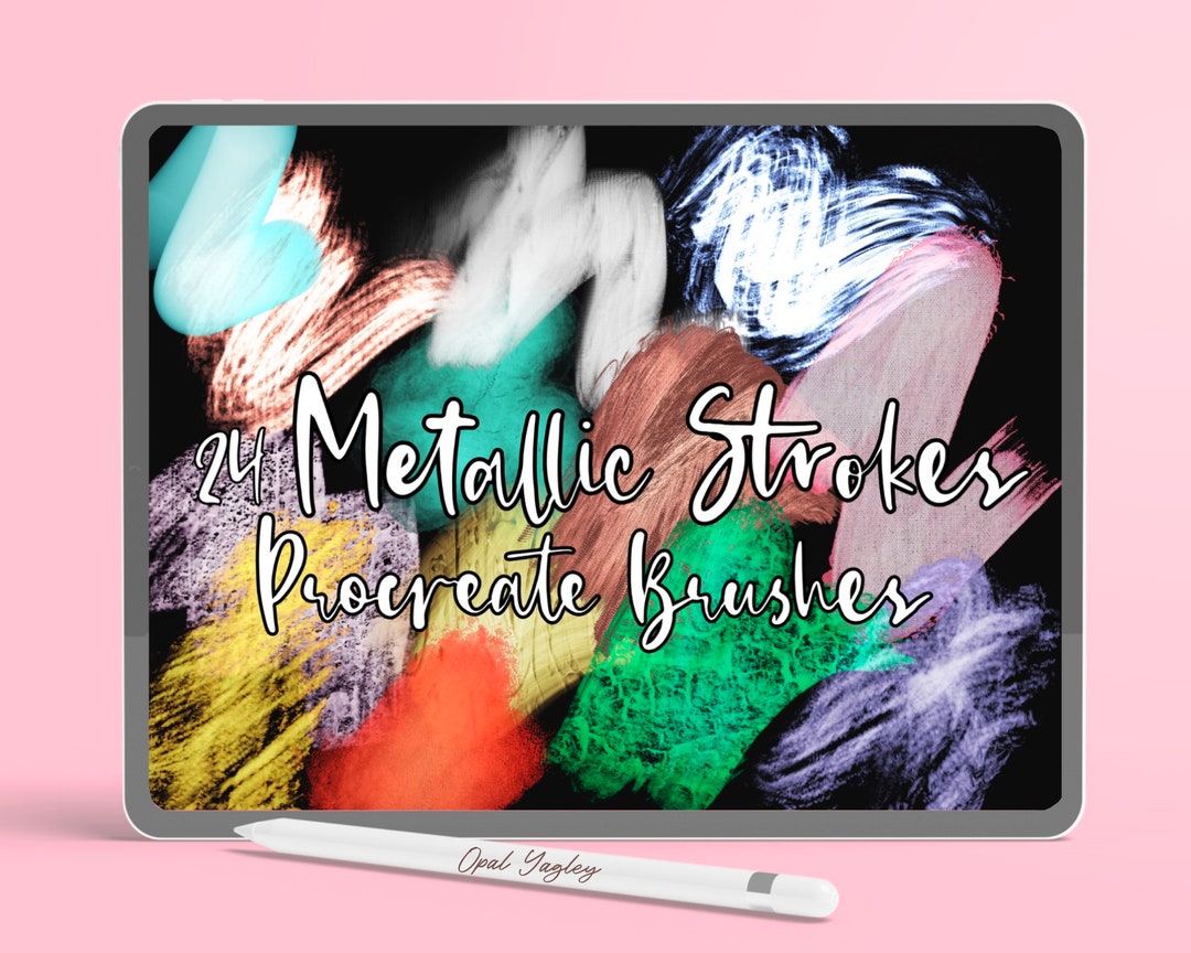 Metallic Strokes Procreate Brushes - Gold Glitter Brushes for Procreate ...