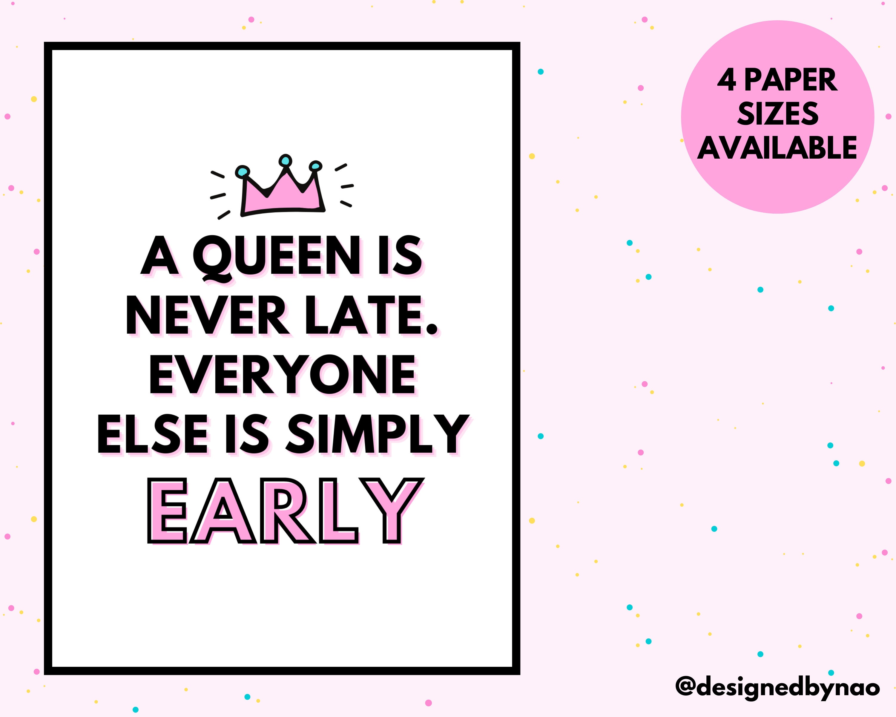 Princess Diaries Quote Typography Print A Queen Is Etsy