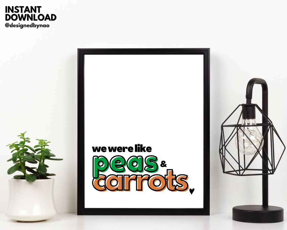 Forrest Gump Peas & Carrots Movie Quote Forrest Gump Wall Etsy