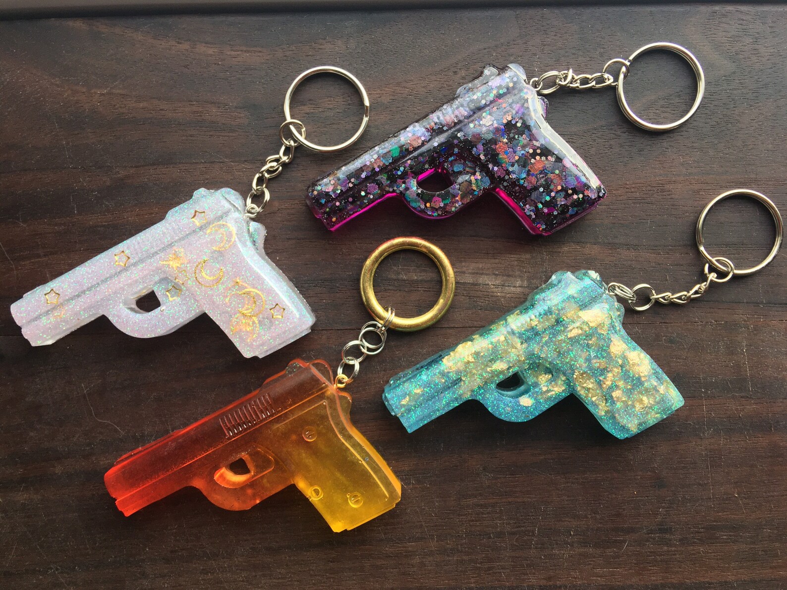 Mini Resin guns Resin Keychains space gun toy gift for Etsy