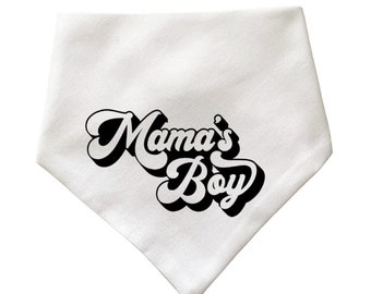 MAMA'S BOY, snap on bandana - Birthday Dog Bandana -Cotton Dog Bandana - Boy Dog Bandana -Celebration Bandana - Personalized Dog Bandana