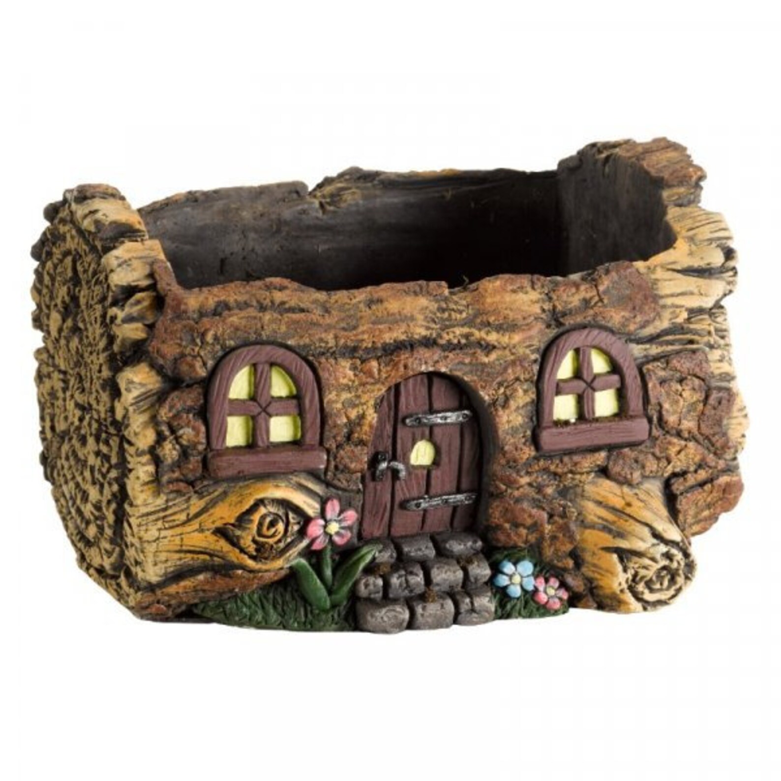 Garden Pixie Fairy House Log Planter Plant Pot Patio Outdoor Etsy UK