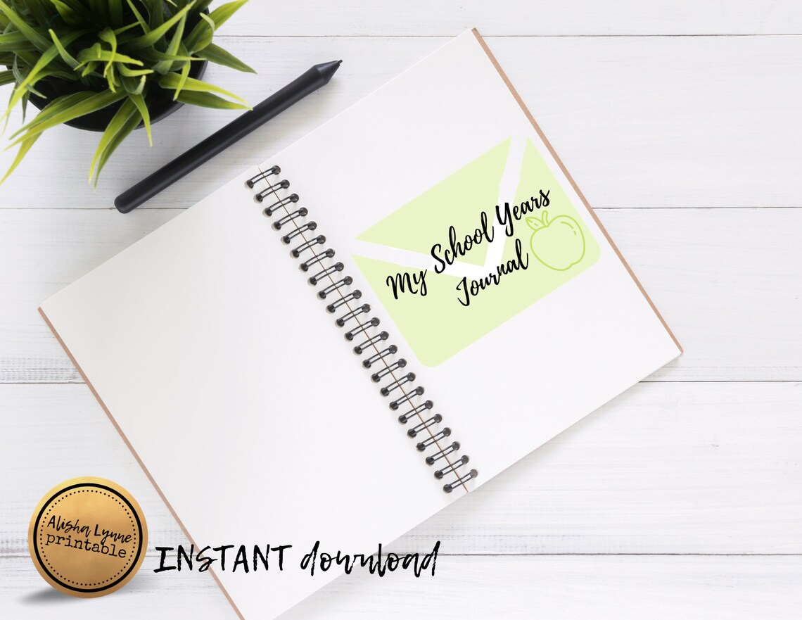 My School Years Journal_Green Printable Instant Download Etsy