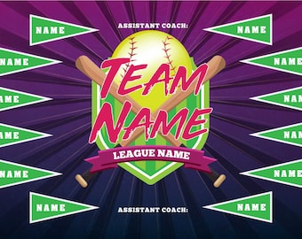 Custom Vinyl Softball Banner: Little League Team Design, Baseball, Tball