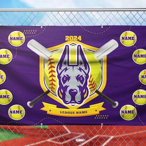 Softball Team Banner TBall Banner Albany Great Danes Banner Baseball Banner Team Banners Softball Banners Vinyl Banner Sports Team Banners