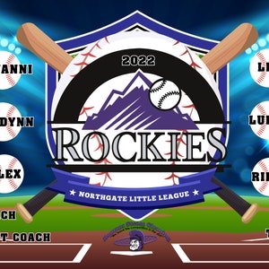 Rockies Baseball Banner TBall Banner Rockies Banner Baseball Banner Team Banners Softball Banners Vinyl Banner Sports Team Banners Custom