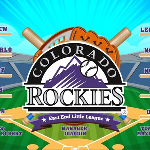 Rockies Baseball Banner TBall Banner Rockies Banner Baseball Banner Team Banners Softball Banners Vinyl Banner Sports Team Banners Custom