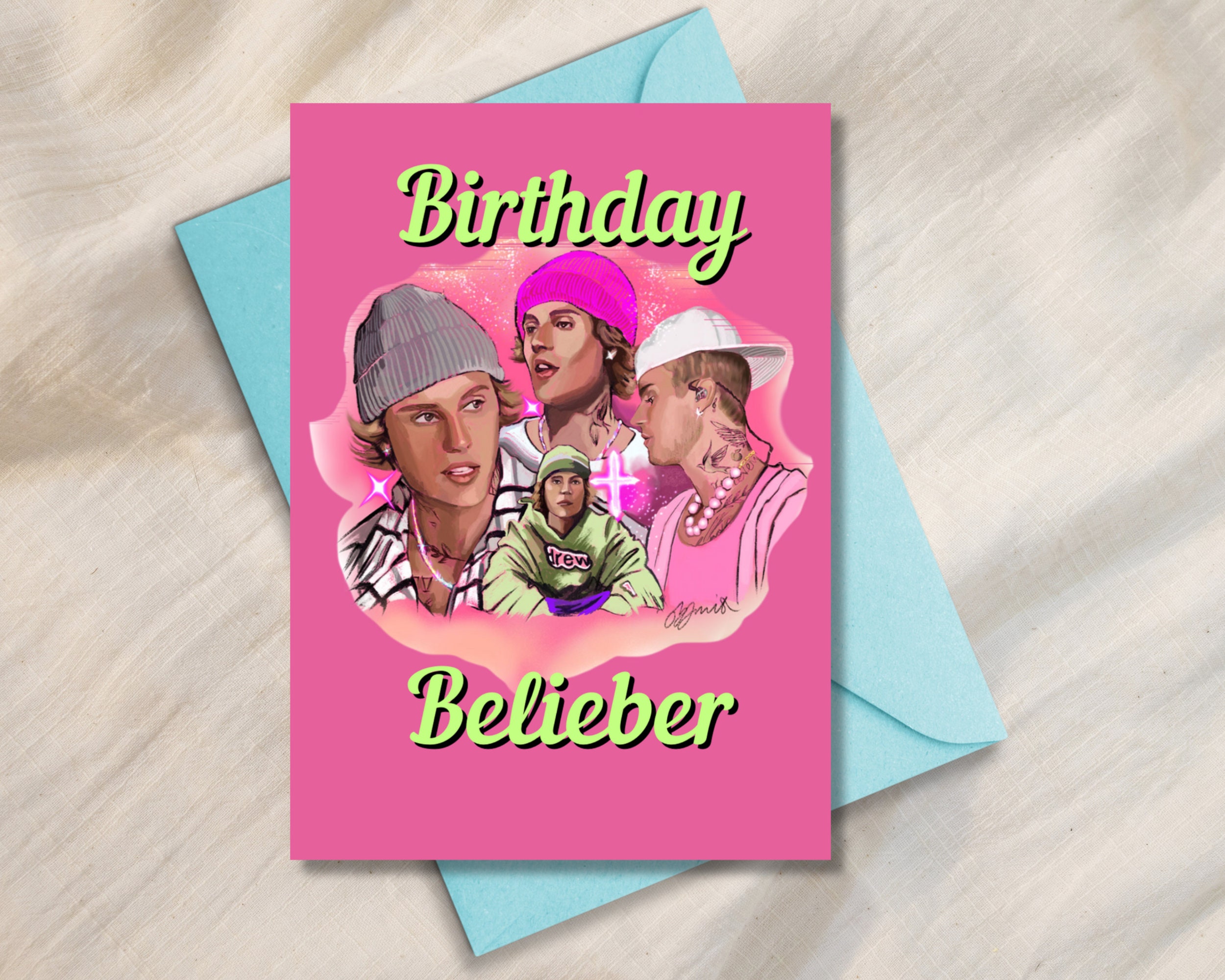 Justin Bieber Birthday Card, Justin Bieber Card, Celebrity Birthday