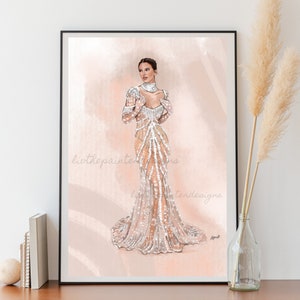 Impression Kendall Jenner, robe Kendall Jenner, Kendal, robe de gala du Met, impression Kendall Jenner, estampes de célébrités, art mural de célébrités, art de célébrités
