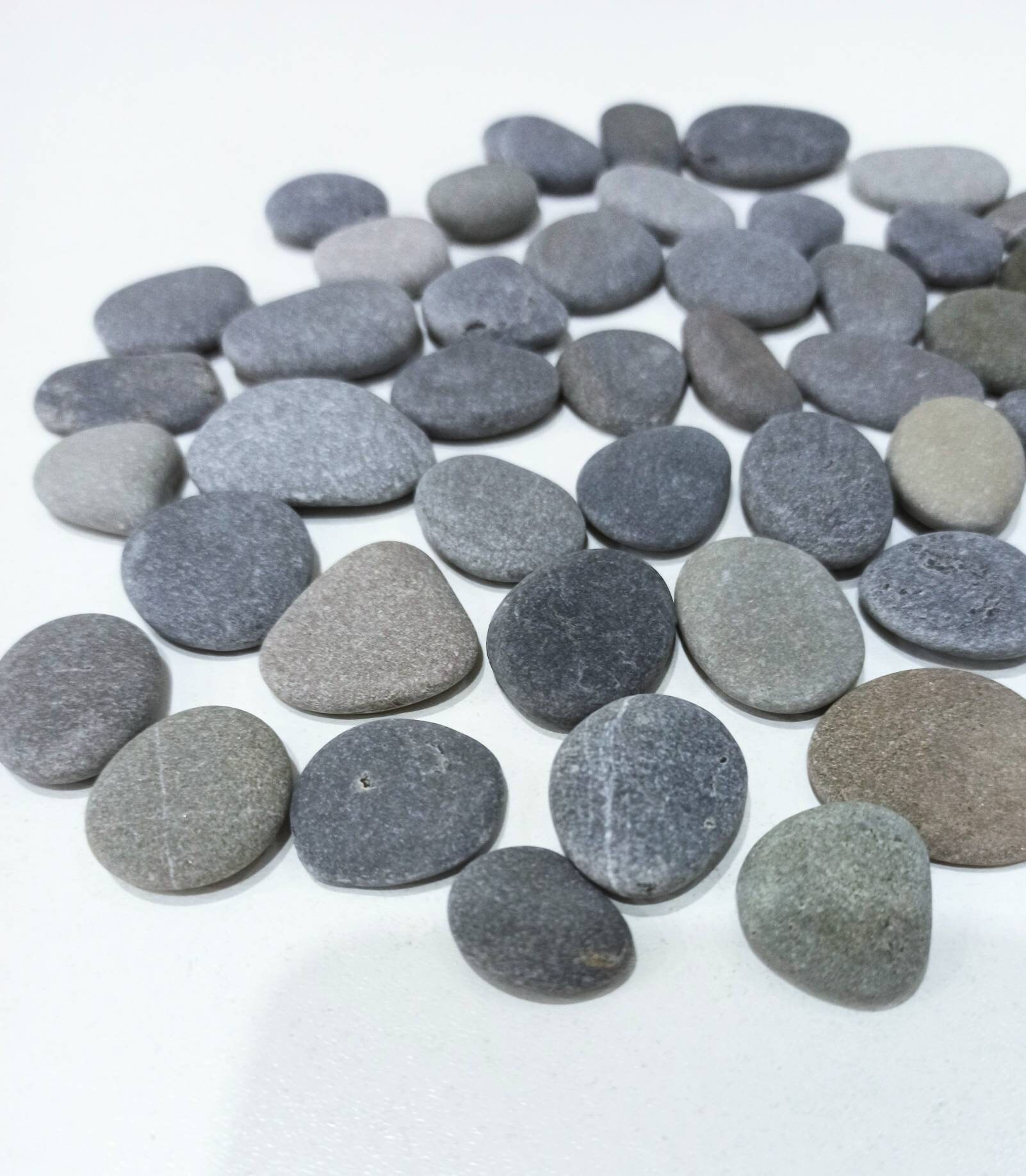 50 pcs Smooth Flat Beach rocks for pebble art crafts Small Etsy